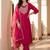 women ethnic motifs embroidered regular kurta with trousers & with dupatta