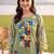 women printed regular cotton kurta with trousers
