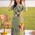women printed regular cotton kurta with trousers