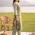 women printed regular cotton kurta with trousers