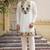 White cotton diamond work kurta pajama