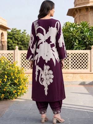 women floral printed regular kurta with patiala 4