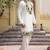 White cotton diamond work kurta pajama
