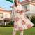 women printed regular cotton kurta with trousers