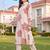 women printed regular cotton kurta with trousers