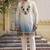 Blue cotton diamond work kurta pajama