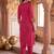 women regular thread work kurta with trousers