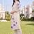 women floral embroidered regular thread work cotton kurta with trousers