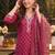 women ethnic motifs printed regular mirror work cotton kurta with harem pants & with dupatta