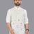 Off white linen hand woven kurta pajama