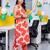 women floral printed regular cotton kurta with trousers