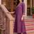 women ethnic motifs embroidered empire thread work cotton kurta with trousers
