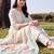 women floral embroidered regular thread work kurta with trousers & with dupatta