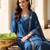 women ethnic motifs regular thread work kurta with trousers & with dupatta