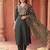 women ethnic motifs embroidered regular thread work liva kurta with trousers & with dupatta