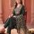 women ethnic motifs embroidered regular thread work liva kurta with trousers & with dupatta