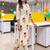women floral printed regular cotton kurta with trousers