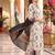 women floral printed regular thread work cotton kurta with trousers & with dupatta