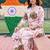 women floral printed regular cotton kurta with trousers