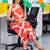 women floral printed regular cotton kurta with trousers