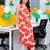 women floral printed regular cotton kurta with trousers