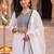 women ethnic motifs embroidered regular thread work kurta with trousers & with dupatta