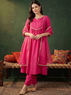 women empire kurta with trousers & with dupatta 2