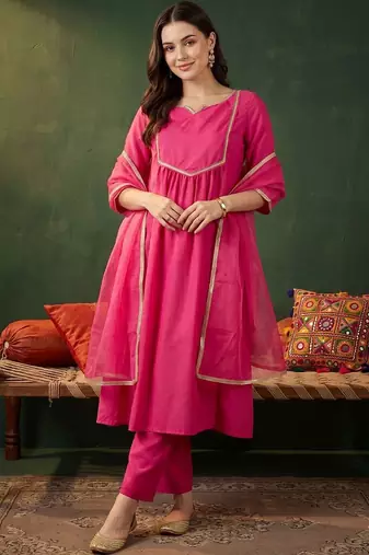 women empire kurta with trousers & with dupatta