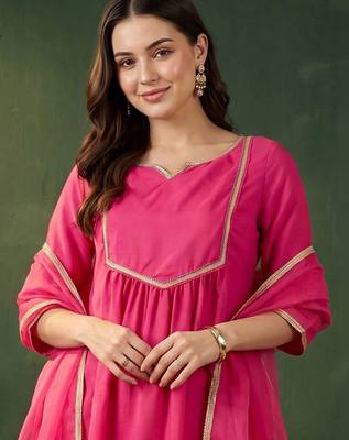 women empire kurta with trousers & with dupatta 4