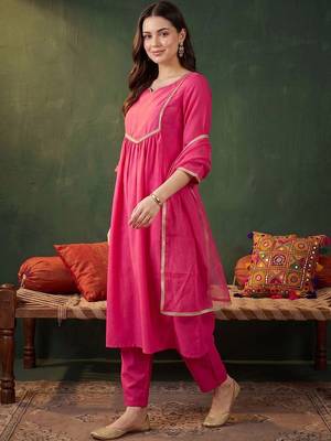 women empire kurta with trousers & with dupatta 5