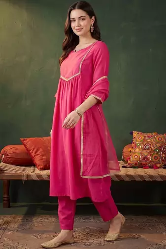 women empire kurta with trousers & with dupatta