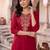 women ethnic motifs embroidered regular thread work kurta with trousers
