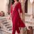 women ethnic motifs embroidered regular thread work kurta with trousers
