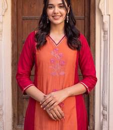 women floral embroidered regular thread work kurta with trousers