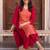 women floral embroidered regular thread work kurta with trousers