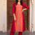 women floral embroidered regular thread work kurta with trousers