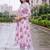 women floral printed regular cotton kurta with trousers