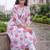 women floral printed regular cotton kurta with trousers