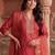 women ethnic motifs embroidered regular thread work kurta with trousers & with dupatta