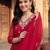 women ethnic motifs printed regular thread work kurta with trousers & with dupatta