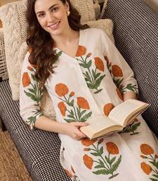 women floral printed regular cotton kurta with trousers