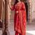 women ethnic motifs embroidered regular thread work kurta with trousers & with dupatta