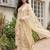 women floral printed regular thread work linen kurta with trousers & with dupatta