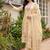 women floral printed regular thread work linen kurta with trousers & with dupatta