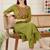 women ethnic motifs embroidered regular thread work cotton kurta with trousers