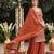 women ethnic motifs printed regular kurta with sharara & with dupatta