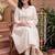 women floral embroidered empire thread work cotton kurta with trousers & with dupatta