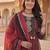 women ethnic motifs printed regular cotton kurta with trousers & with dupatta