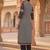 women ethnic motifs printed regular cotton kurta with trousers & with dupatta