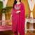 women bandhani printed regular thread work kurta with trousers & with dupatta